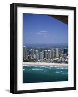 Aerial View of Central Area of Surfers Paradise, Gold Coast, Queensland, Australia-Ken Wilson-Framed Photographic Print