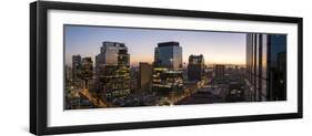 Aerial View of Central Santiago City at Night, Santiago, Chile, South America-Ben Pipe-Framed Photographic Print