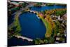 AERIAL VIEW of Charles River with views of John W. Weeks Bridge and Anderson Memorial Bridge, Ha...-null-Mounted Photographic Print