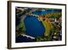 AERIAL VIEW of Charles River with views of John W. Weeks Bridge and Anderson Memorial Bridge, Ha...-null-Framed Photographic Print