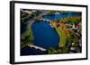 AERIAL VIEW of Charles River with views of John W. Weeks Bridge and Anderson Memorial Bridge, Ha...-null-Framed Photographic Print