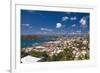 Aerial View of Charlotte Amalie St Thomas USVI-George Oze-Framed Photographic Print