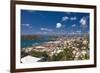 Aerial View of Charlotte Amalie St Thomas USVI-George Oze-Framed Photographic Print