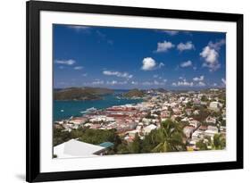 Aerial View of Charlotte Amalie St Thomas USVI-George Oze-Framed Photographic Print