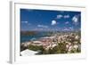 Aerial View of Charlotte Amalie St Thomas USVI-George Oze-Framed Premium Photographic Print