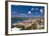 Aerial View of Charlotte Amalie St Thomas USVI-George Oze-Framed Premium Photographic Print