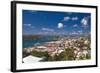 Aerial View of Charlotte Amalie St Thomas USVI-George Oze-Framed Premium Photographic Print