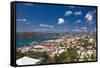 Aerial View of Charlotte Amalie St Thomas USVI-George Oze-Framed Stretched Canvas