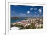 Aerial View of Charlotte Amalie St Thomas USVI-George Oze-Framed Photographic Print