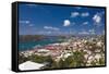 Aerial View of Charlotte Amalie St Thomas USVI-George Oze-Framed Stretched Canvas