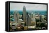 Aerial view of Charlotte, NC-null-Framed Stretched Canvas