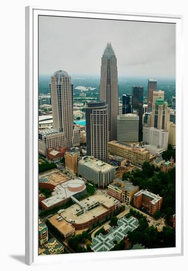 Aerial view of Charlotte, NC-null-Framed Premium Photographic Print