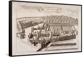 Aerial View of Charterhouse, Finsbury, London, 1755-null-Framed Stretched Canvas