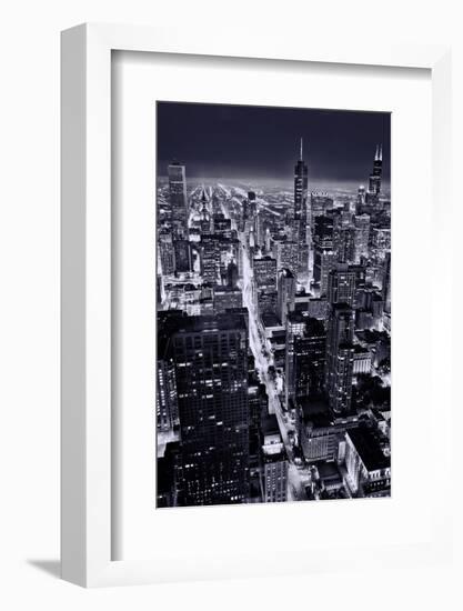 Aerial View of Chicago Downtown-Andrew Bayda-Framed Photographic Print