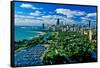 Aerial View of Chicago, Illinois-null-Framed Stretched Canvas