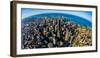 Aerial view of Chicago skyline at waterfront, Chicago, Cook County, Illinois, USA-null-Framed Photographic Print