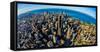 Aerial view of Chicago skyline at waterfront, Chicago, Cook County, Illinois, USA-null-Framed Stretched Canvas