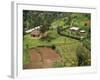 Aerial View of Children Leaving School and Terraced Fields, Kabale, Uganda, Africa-Poole David-Framed Photographic Print