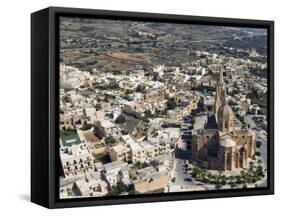 Aerial View of Church of Ghajnsielem, Mgarr, Gozo Island, Malta, Europe-Tondini Nico-Framed Stretched Canvas