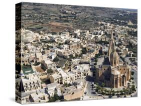 Aerial View of Church of Ghajnsielem, Mgarr, Gozo Island, Malta, Europe-Tondini Nico-Stretched Canvas