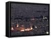 Aerial View of City at Night Including the Umayyad Mosque, Damascus, Syria-Christian Kober-Framed Stretched Canvas