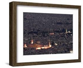 Aerial View of City at Night Including the Umayyad Mosque, Damascus, Syria-Christian Kober-Framed Photographic Print