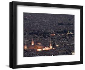 Aerial View of City at Night Including the Umayyad Mosque, Damascus, Syria-Christian Kober-Framed Photographic Print