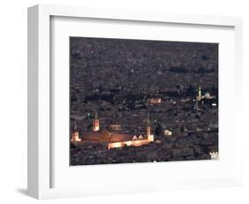 Aerial View of City at Night Including the Umayyad Mosque, Damascus, Syria-Christian Kober-Framed Photographic Print