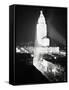 Aerial View of City Hall at Night-null-Framed Stretched Canvas