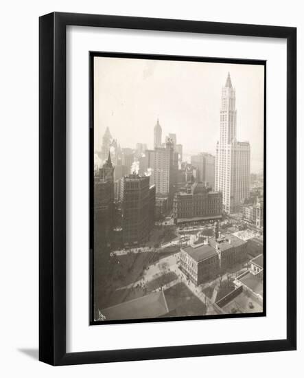 Aerial View of City Hall Park, City Hall and the Post Office-Byron Company-Framed Giclee Print