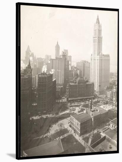 Aerial View of City Hall Park, City Hall and the Post Office-Byron Company-Stretched Canvas