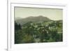 Aerial View of City, Mt Tamalpais, Crooked Railroad - Mill Valley, CA-Lantern Press-Framed Premium Giclee Print