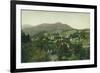 Aerial View of City, Mt Tamalpais, Crooked Railroad - Mill Valley, CA-Lantern Press-Framed Premium Giclee Print