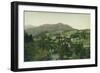 Aerial View of City, Mt Tamalpais, Crooked Railroad - Mill Valley, CA-Lantern Press-Framed Art Print