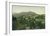 Aerial View of City, Mt Tamalpais, Crooked Railroad - Mill Valley, CA-Lantern Press-Framed Art Print