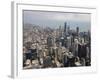 Aerial View of City Skyline and Lake Michigan, Looking North, Chicago, Illinois, USA-Amanda Hall-Framed Photographic Print