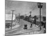 Aerial View of City Street near Beach - Santa Cruz, CA-Lantern Press-Mounted Art Print