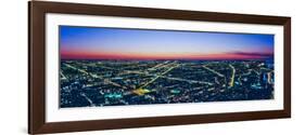 Aerial view of cityscape illuminated at dawn, Chicago, Cook County, Illinois, USA-null-Framed Photographic Print