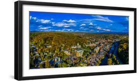 Aerial view of cityscape, Montpelier, Washington County, Vermont, USA-null-Framed Photographic Print