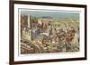 Aerial View of Cleveland, Ohio-null-Framed Premium Giclee Print