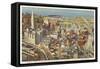 Aerial View of Cleveland, Ohio-null-Framed Stretched Canvas