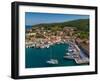 Aerial view of coastline near Zola, Kefalonia, Ionian Islands, Greek Islands, Greece, Europe-Frank Fell-Framed Photographic Print