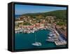 Aerial view of coastline near Zola, Kefalonia, Ionian Islands, Greek Islands, Greece, Europe-Frank Fell-Framed Stretched Canvas