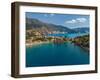 Aerial view of coastline near Zola, Kefalonia, Ionian Islands, Greek Islands, Greece, Europe-Frank Fell-Framed Photographic Print