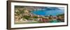 Aerial view of coastline near Zola, Kefalonia, Ionian Islands, Greek Islands, Greece, Europe-Frank Fell-Framed Photographic Print