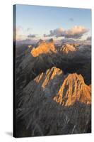 Aerial view of Colac, Gran Vernel and Marmolada, Dolomites, Trentino-Alto Adige, Italy, Europe-Roberto Moiola-Stretched Canvas