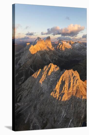 Aerial view of Colac, Gran Vernel and Marmolada, Dolomites, Trentino-Alto Adige, Italy, Europe-Roberto Moiola-Stretched Canvas