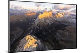 Aerial view of Colac, Gran Vernel, Marmolada and Val Contrin, Dolomites, Trentino-Alto Adige, Italy-Roberto Moiola-Mounted Photographic Print