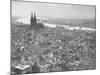 Aerial View of Cologne Showing Devastation of Allied Air Raids, Cathedral and Rhine River-John Florea-Mounted Photographic Print