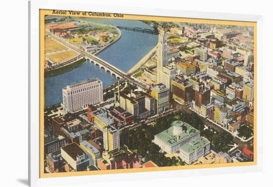 Aerial View of Columbus, Ohio-null-Framed Art Print